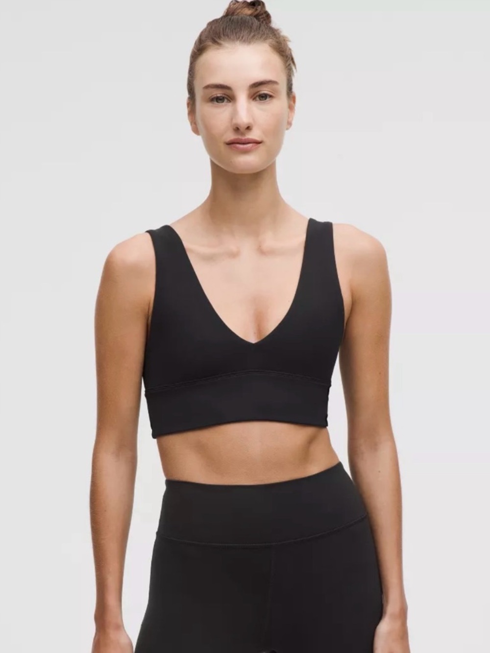 Align V Neck Bra - Black